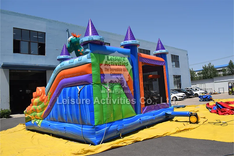 Standard Inflatable Multiplay Bouncy Castles Dragon With Slide