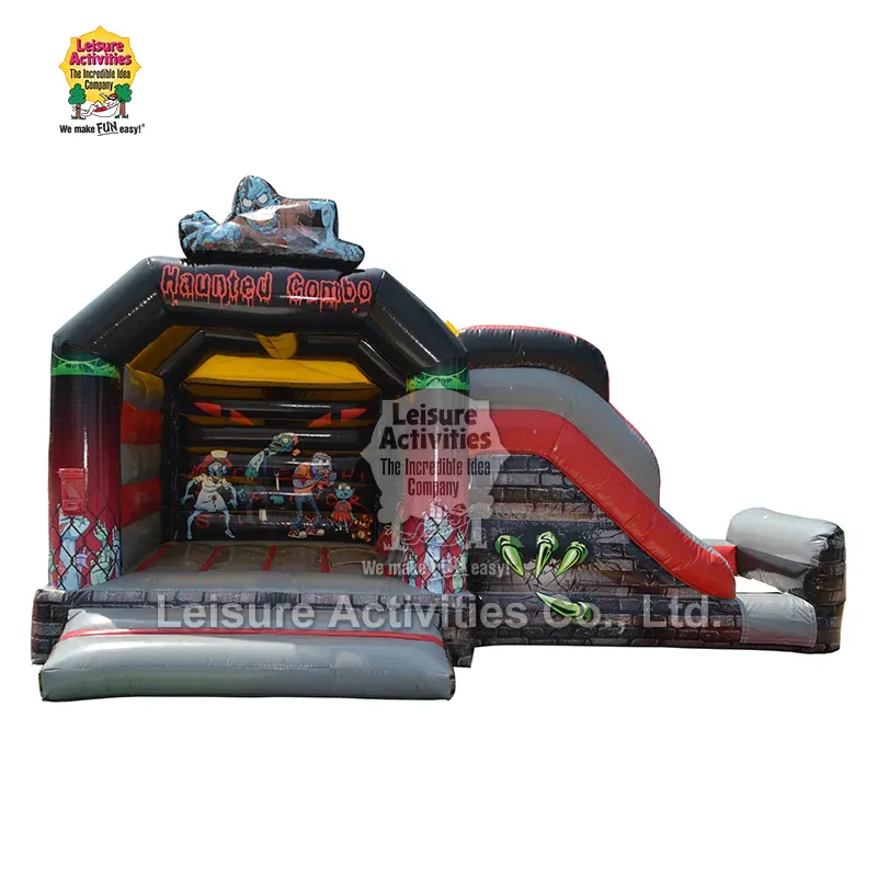 Small Inflatable Multiplay Bouncy Castle Haunted with Slide