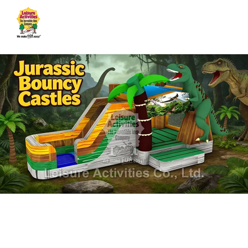 Super inflatable Multiplay Jurassic Bouncy Castles